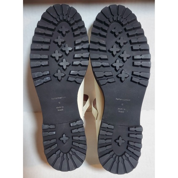 Reformation Abalonia Platform Lug Sole Mary Jane‎ Buckle Shoes Cream Size 11 - Picture 10 of 10